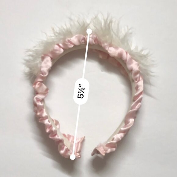 Girls Pink and White One Size Headband - Picture 2 of 3